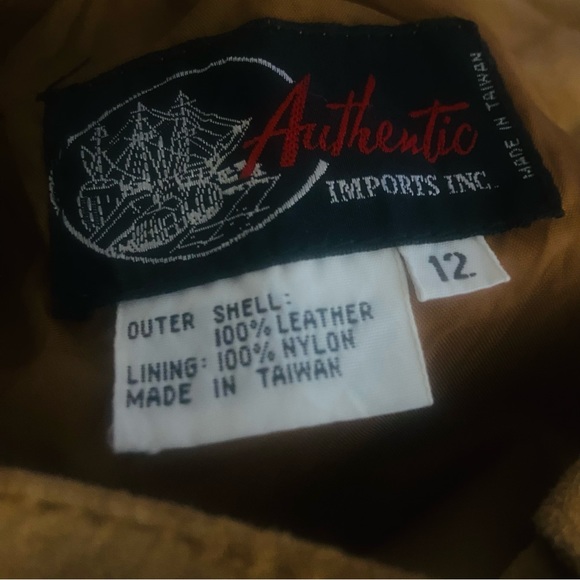 Authentic imports inc camel leather size 12 skirt lined - Picture 2 of 6